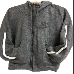 💜Nike Charcoal Hoodie with White Stripes medium oversize